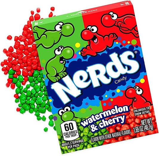 Bomboane Nerds cu aroma de pepene si cireșe 36x 46,7gr.