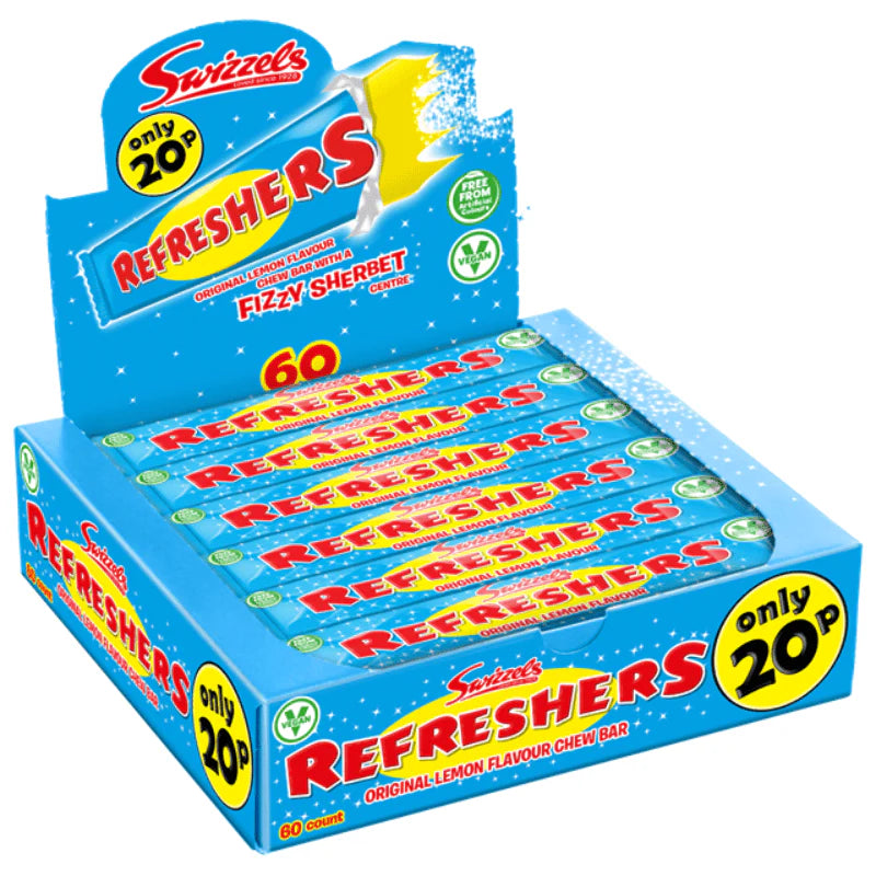 Swizzels Refreshers Original 60x18 g – batoane gumate cu aromă fructată.